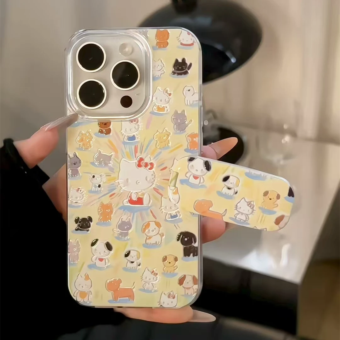 羽纱IMD手机壳满屏烟花可爱猫咪适用苹果16华为p70oppo小米15vivo