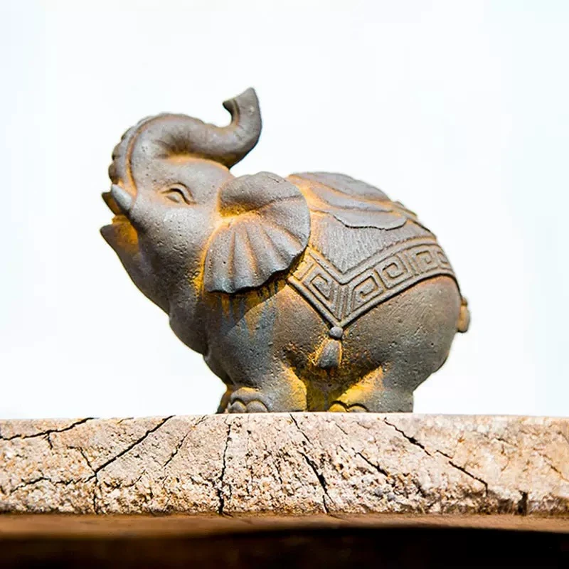 铸铁招财吉祥象摆件吉祥如意可爱泼水节小象创意小众茶宠家居装饰