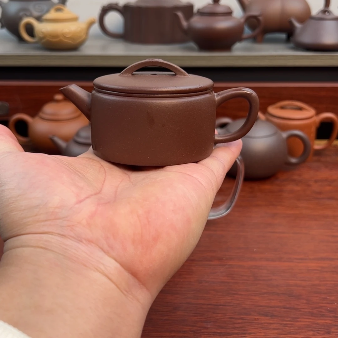 紫砂茶壶汉瓦：120cc 黄龙山底槽青
