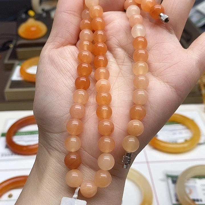 石英质玉（黄龙玉）未镶嵌项链