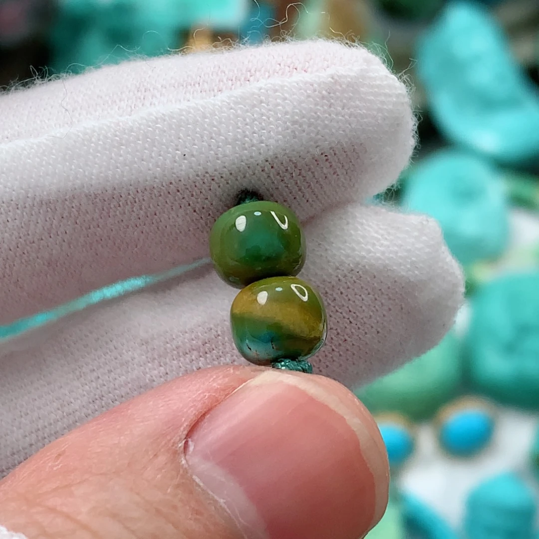 绿松石珠宝奇石未镶嵌7mm