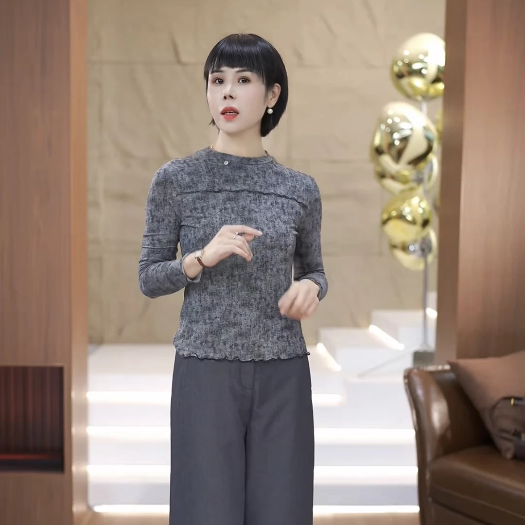 【渲渲推荐】SJIE-9-16秋季休闲磨砂纹理感小衫