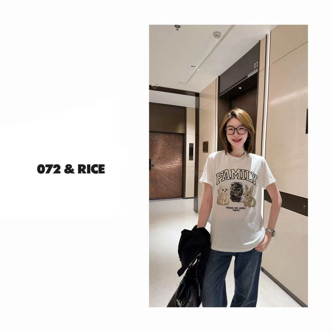 072 & RICE【萌萌TEE】早秋休闲百搭圆领短袖T恤 Z-32W311