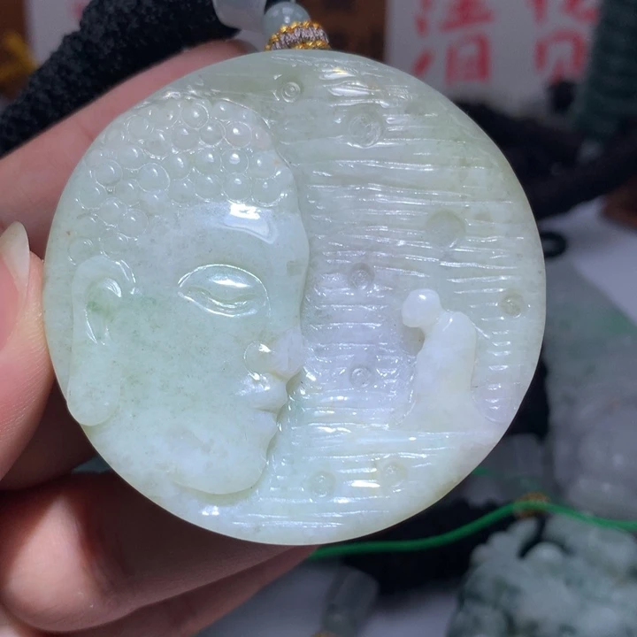 翡翠未镶嵌颈饰保真天然A货翡翠