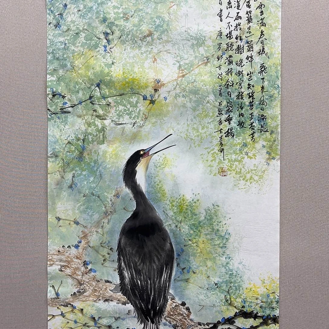国画艺术家真人手绘