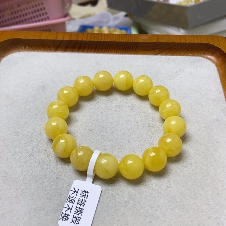 蜜蜡未镶嵌裸石手串