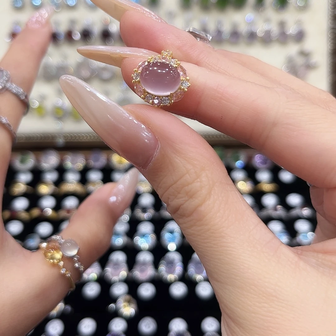 *****戒指萤石银S925镶嵌金托不不保色