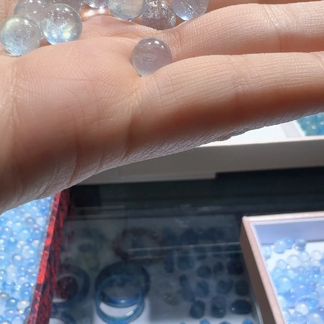 水晶单珠未镶嵌海蓝宝确定打孔不退不换