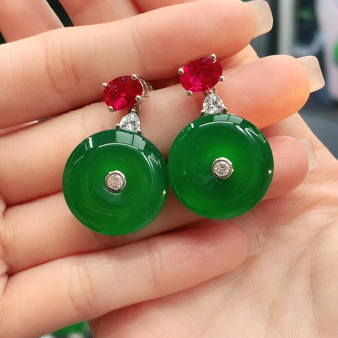 银S925镶嵌耳坠玛瑙/玉髓