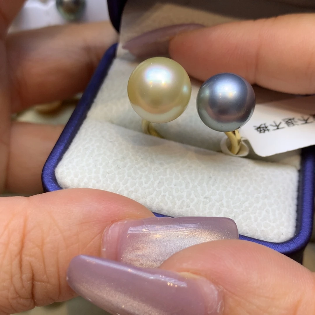 银S925镶嵌戒指海水珍珠