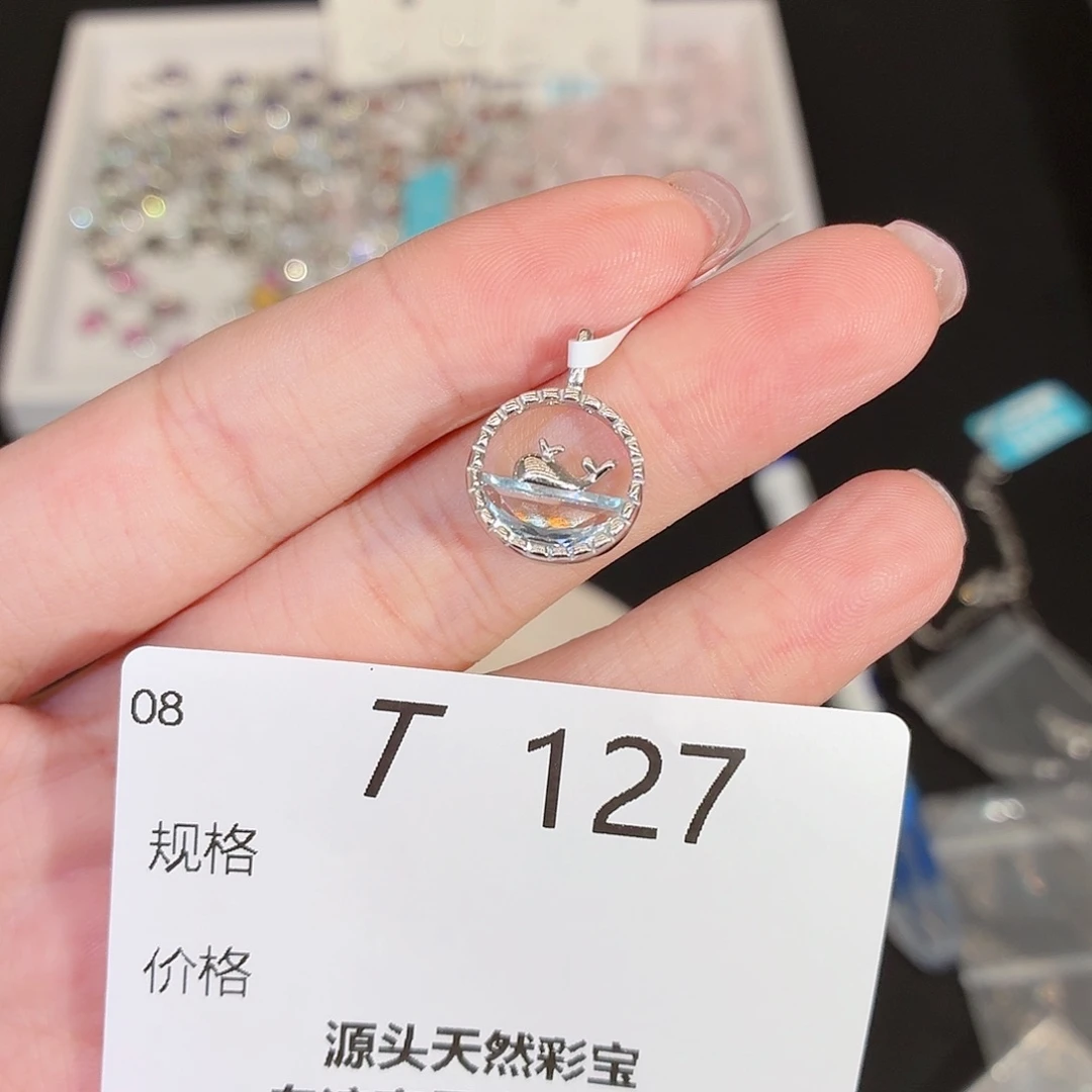 银S925镶嵌托帕石珠宝奇石t127