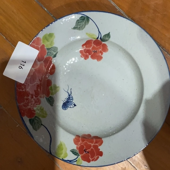 景德镇手绘牡丹草帽盘