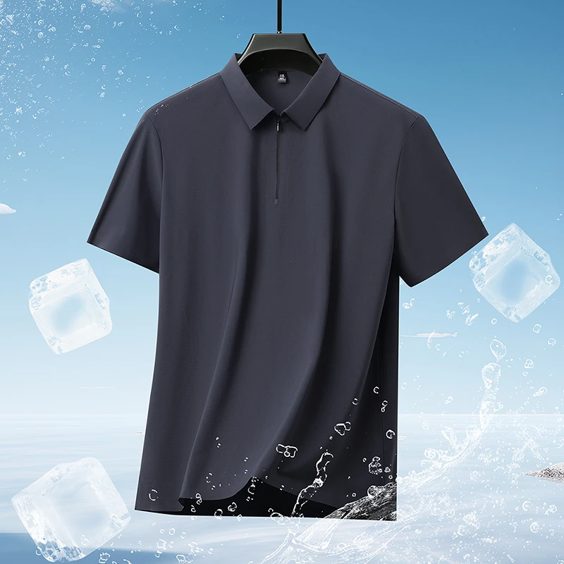 【雪群专属】透气短袖上衣Polo衫纯色常规版型商务夏季常规户外