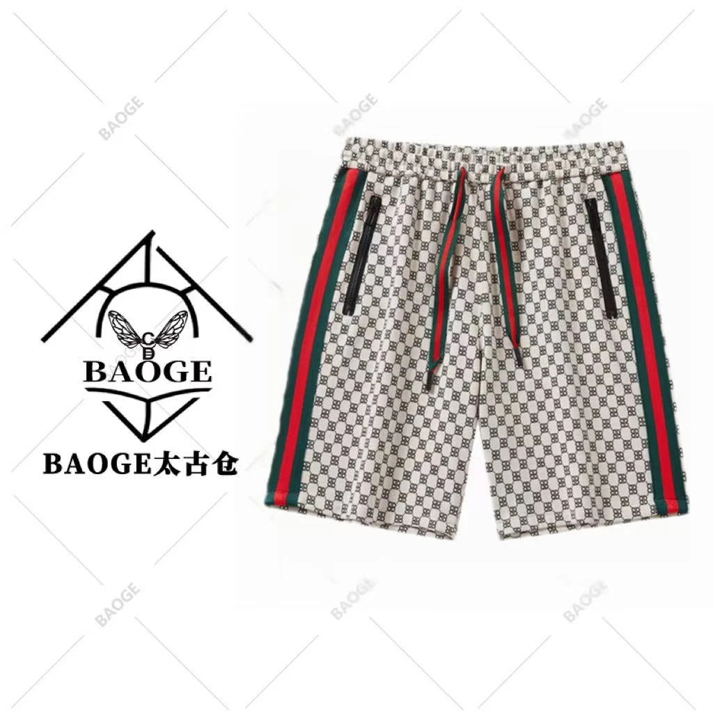品牌潮奢夏季宽松新款男五分裤高档轻奢休闲短裤针织字母提花短裤