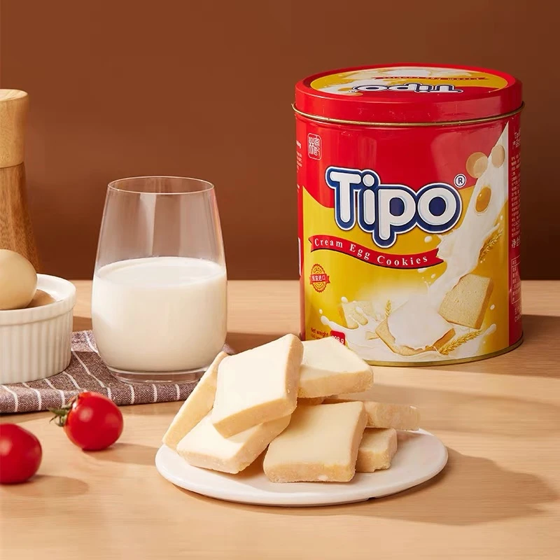 进口Tipo鸡蛋牛奶面包干罐装年货礼盒装208g早餐糕点零食新日期