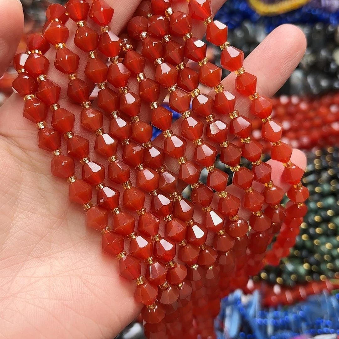 玛瑙/玉髓未镶嵌珠宝半成品卡8红玛塔切一条