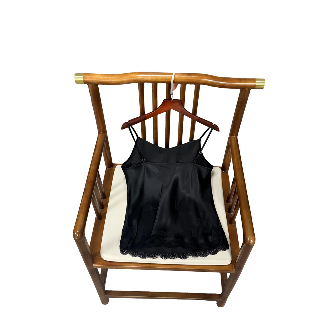 满分桑蚕丝斜裁蕾丝边吊带纯欲风