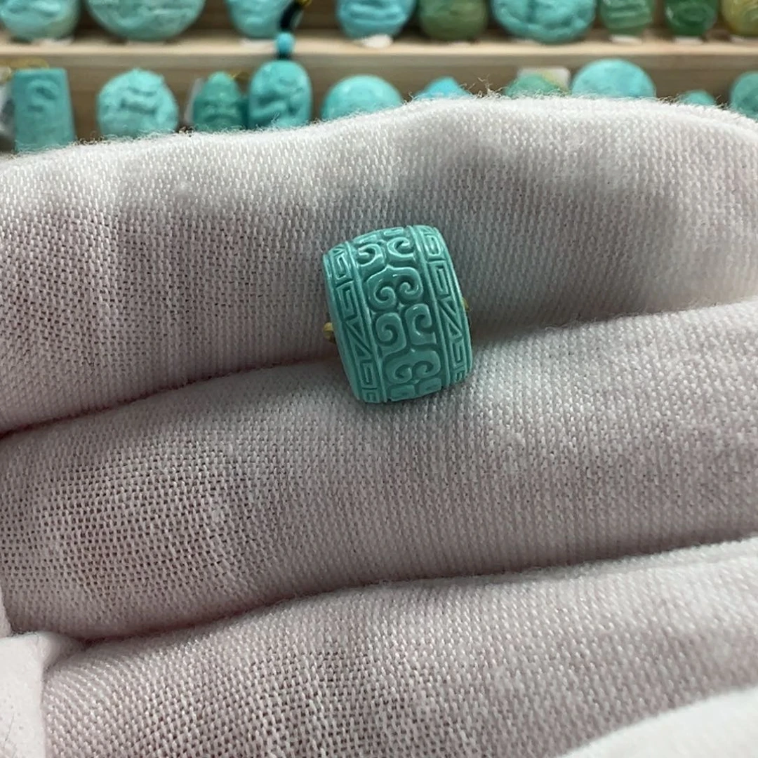 未镶嵌绿松石回纹珠10.6x8.1mm