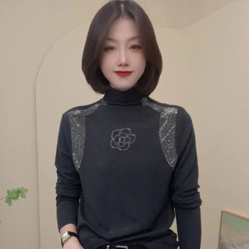 秋冬新款时尚设计感双面绒保暖打底衫显瘦遮肚子气质减龄单穿上衣