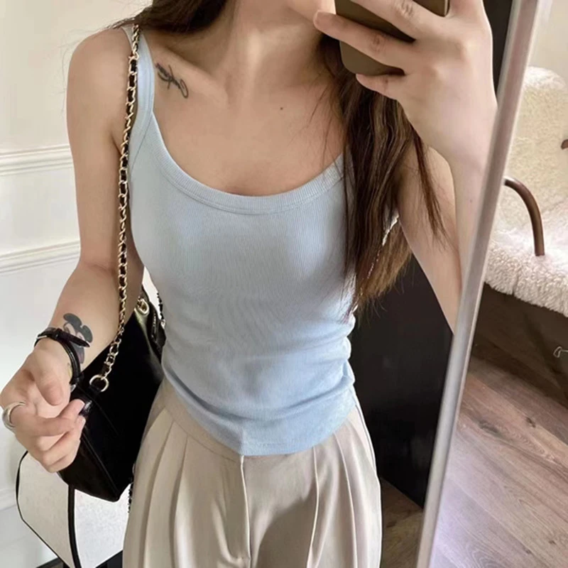 小众甜辣带胸垫背心女夏百搭新款设计感抹胸性感内搭无袖吊带上衣