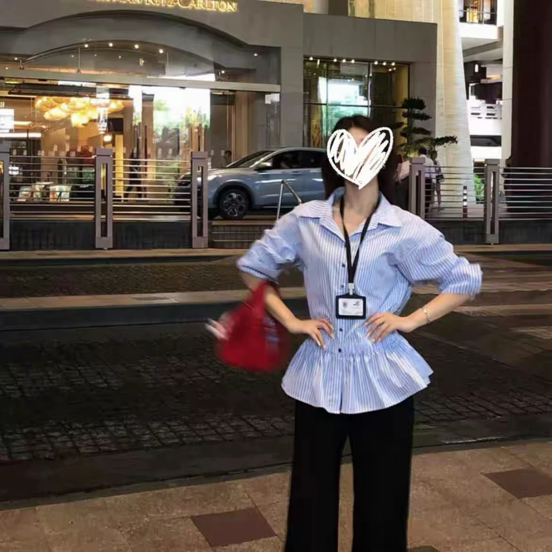 韩版甜辣百搭收腰衬衫女2025秋季流行单品新款衬衣巨好看独特上衣
