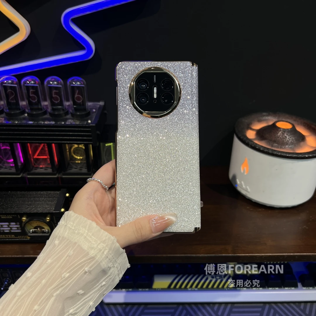 适用于华为matex5手机壳折叠屏matex6保护套matex3中轴闪粉女x5x6