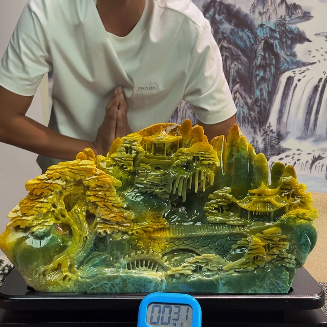 配***才玉玉摆件多色带底座，