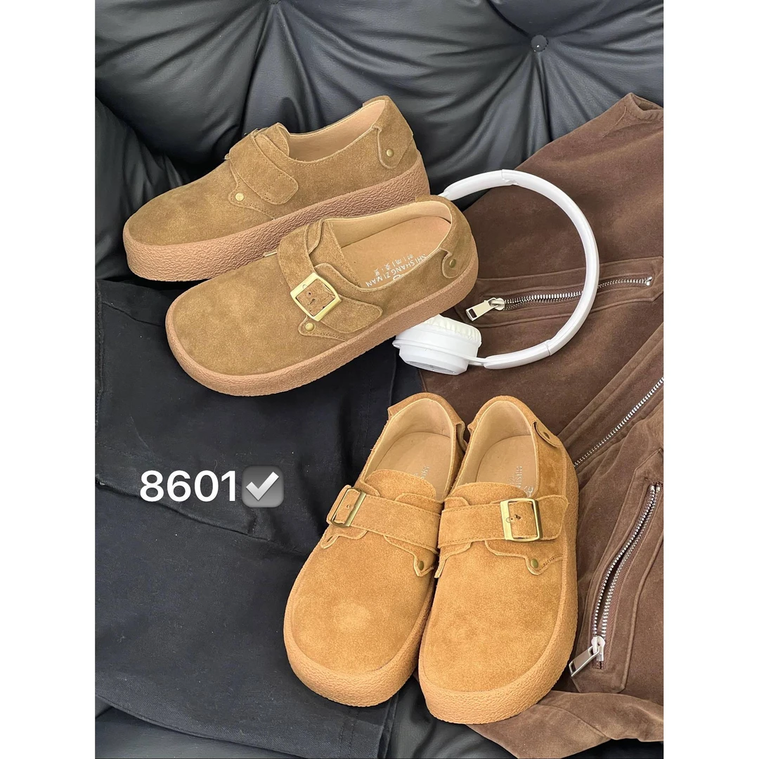 8601新款一脚蹬圆头厚底勃肯鞋