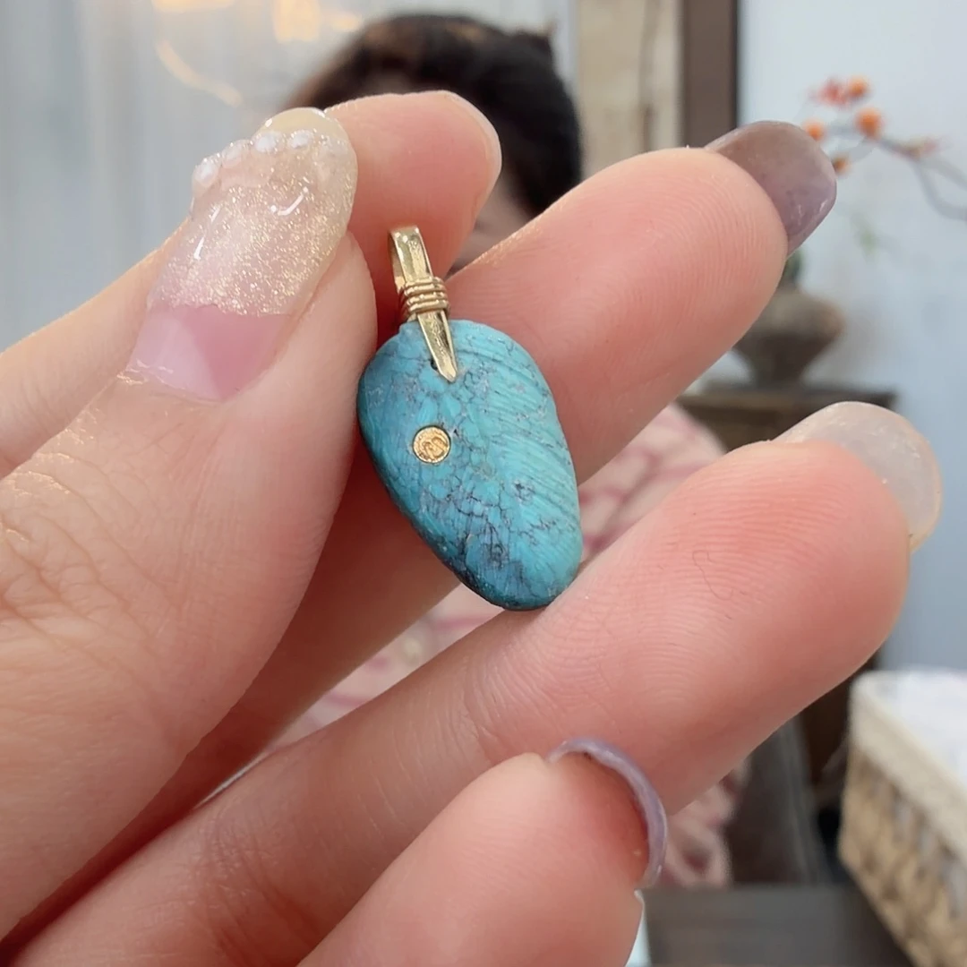 绿松石18K金镶嵌珠宝奇石