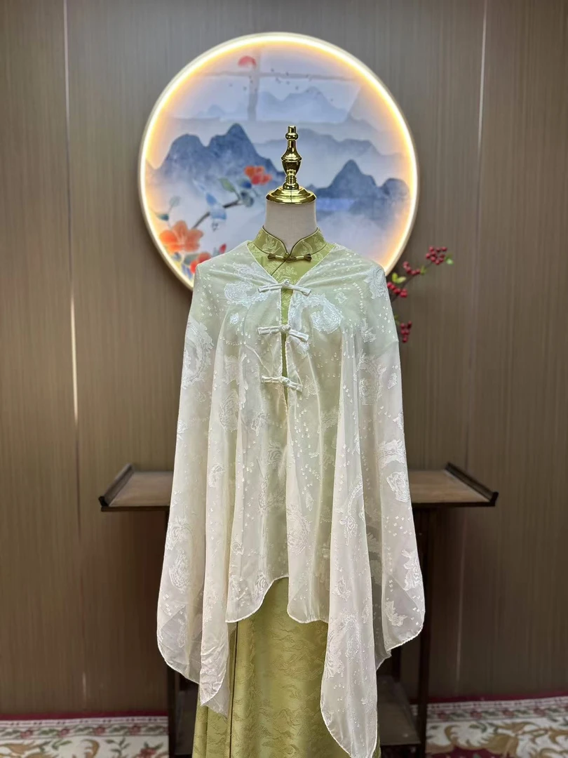 剪花蕾丝披肩 防晒多用百搭围巾披肩