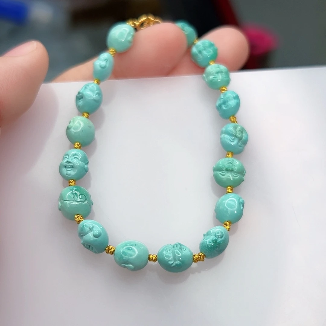 绿松石珠宝奇石18K金镶嵌