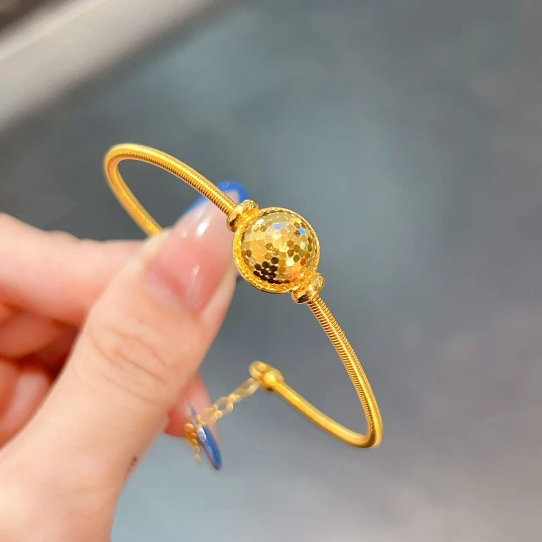 【新美源】足金999 5G工艺 闪闪舞台球镯链10.53克