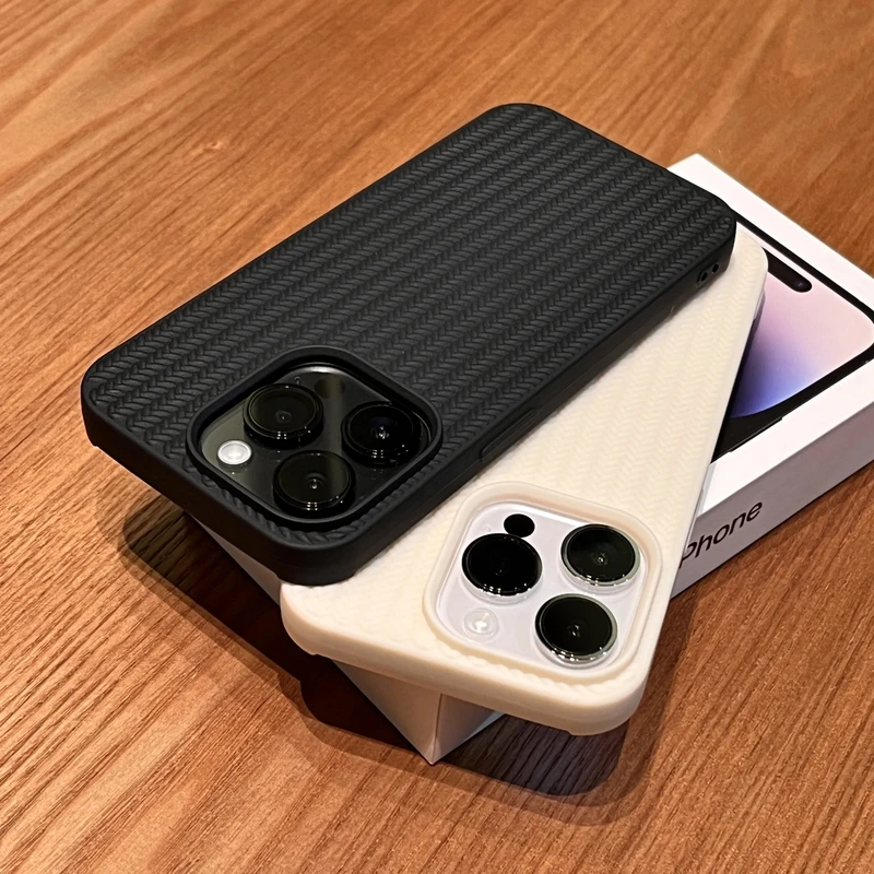 磨砂编织纹适用苹果16promax手机壳iPhone15/14黑色13/12防摔11XS