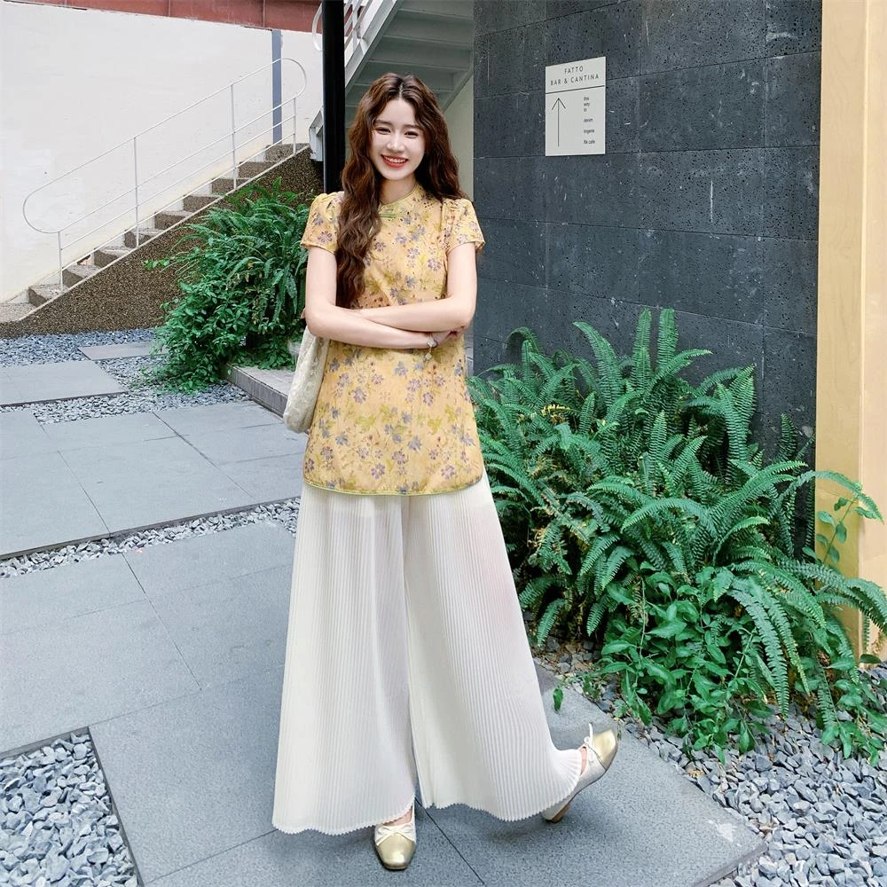 设计感新中式国风复古印花套装