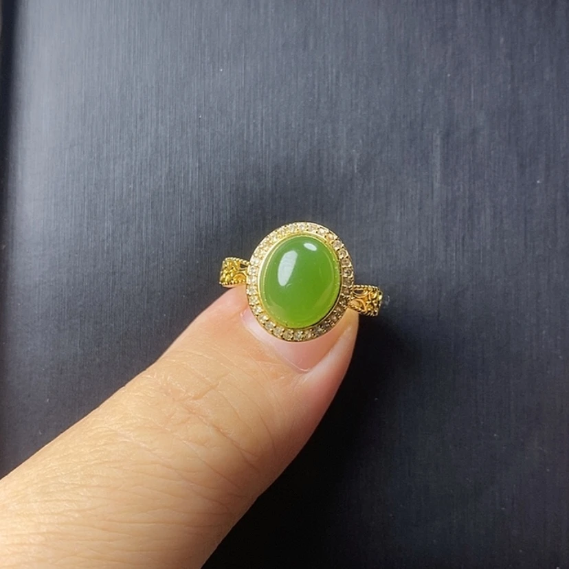 【闪购商品】银S925镶嵌戒指和田玉