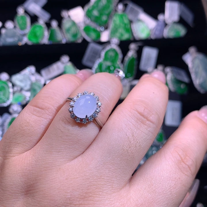 【闪购商品】银S925镶嵌戒指翡翠天然翡翠