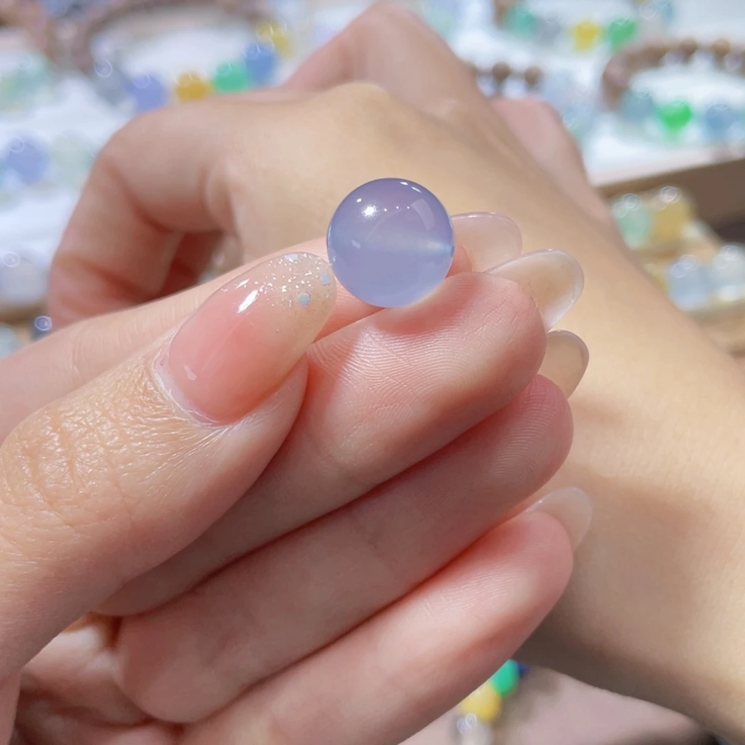 翡翠未镶嵌手链卡12.4高冰仙紫