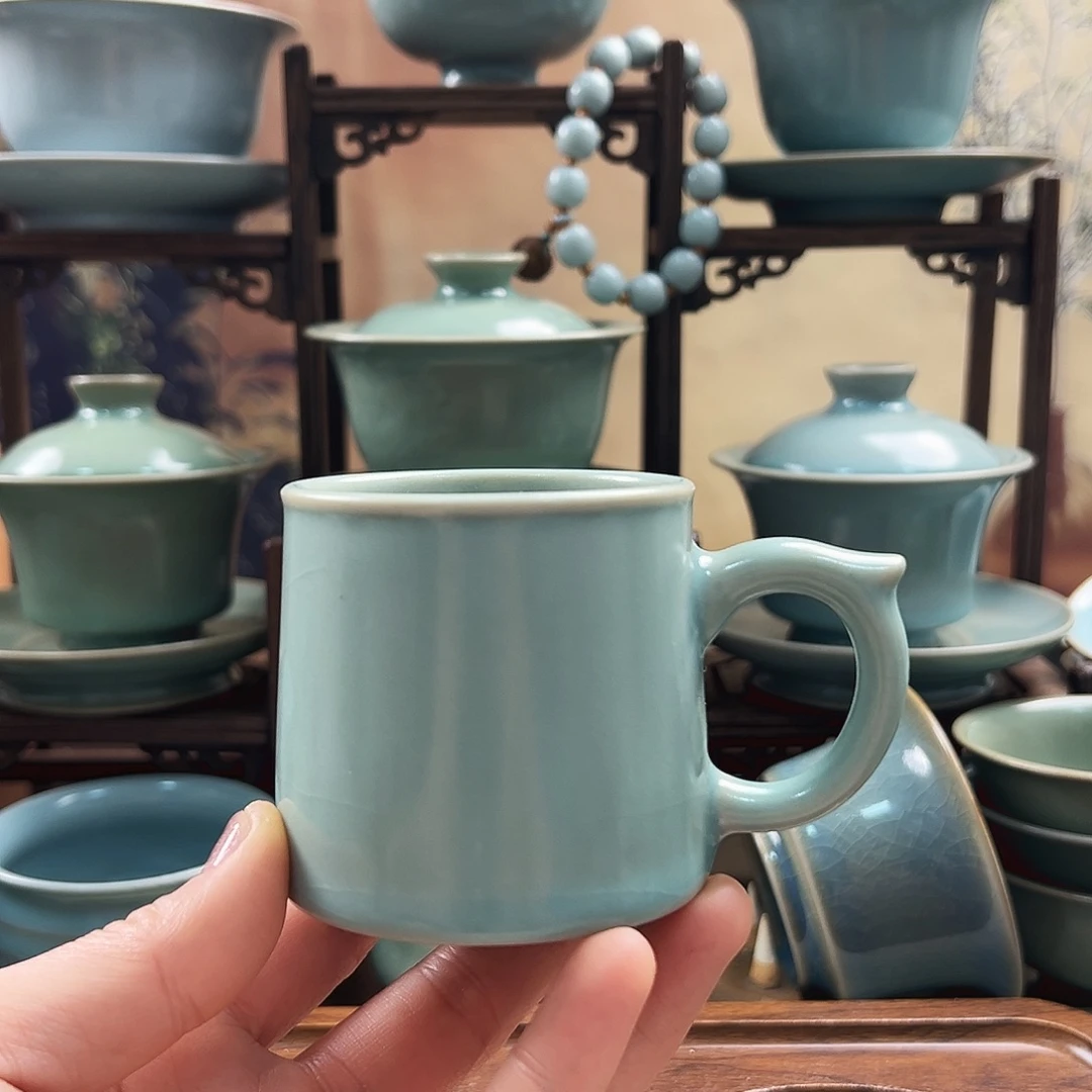 仿古釉水龙把手可乐杯