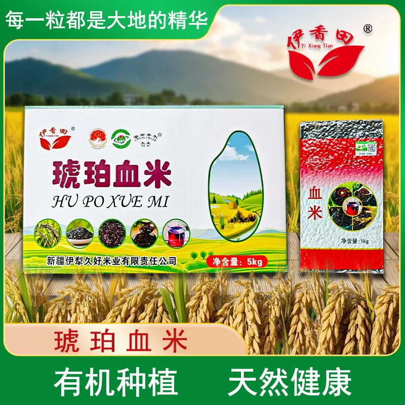 新疆察布查尔伊香田琥珀血米礼盒*5公斤大米正宗营养