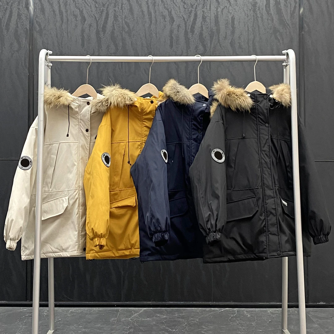24冬款纯色防风显瘦立领连帽加厚外套女潮流宽松百搭派克服N9-65