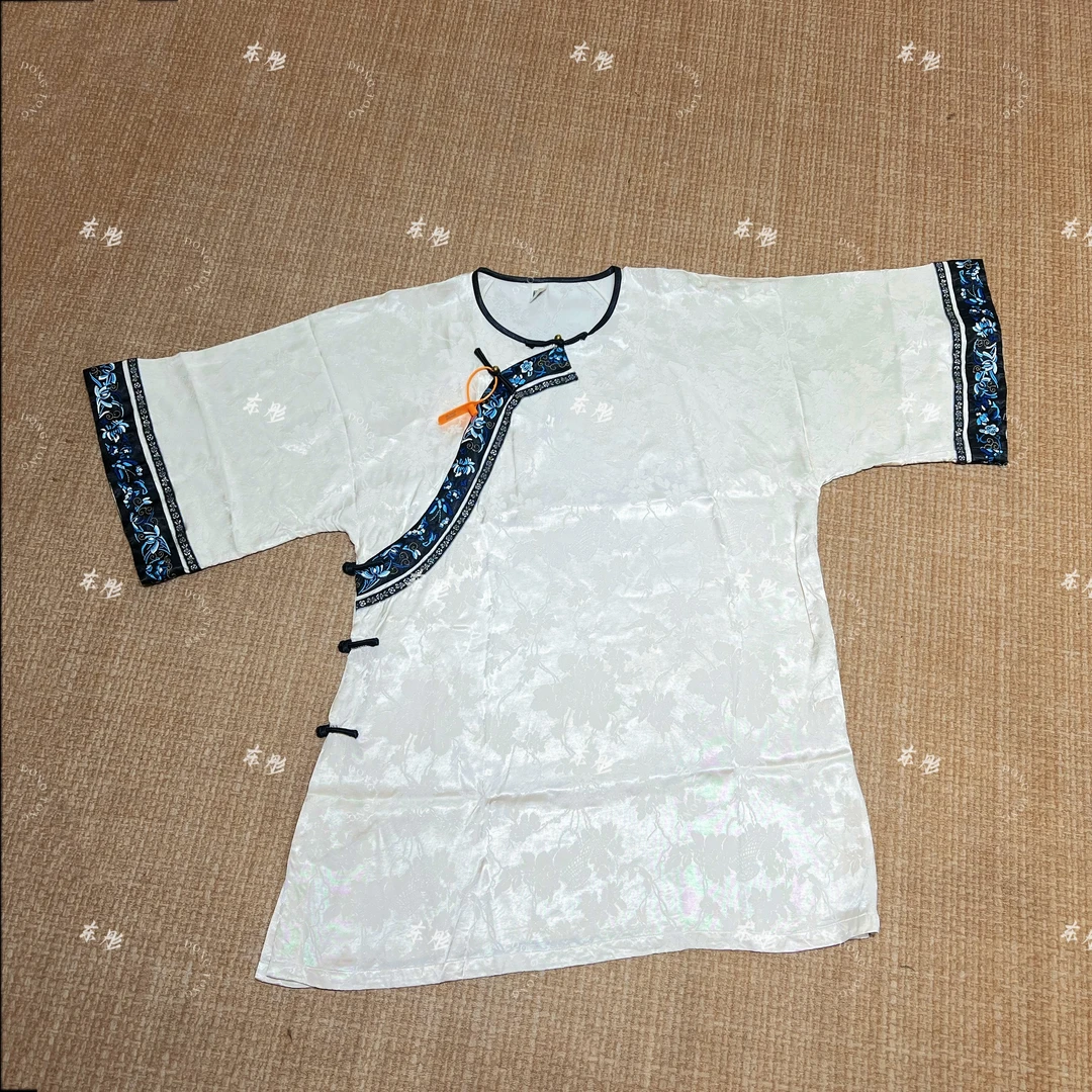 东彤【霓衣云裳】新中式春夏人丝提花缎面复原清汉女中长款太太服