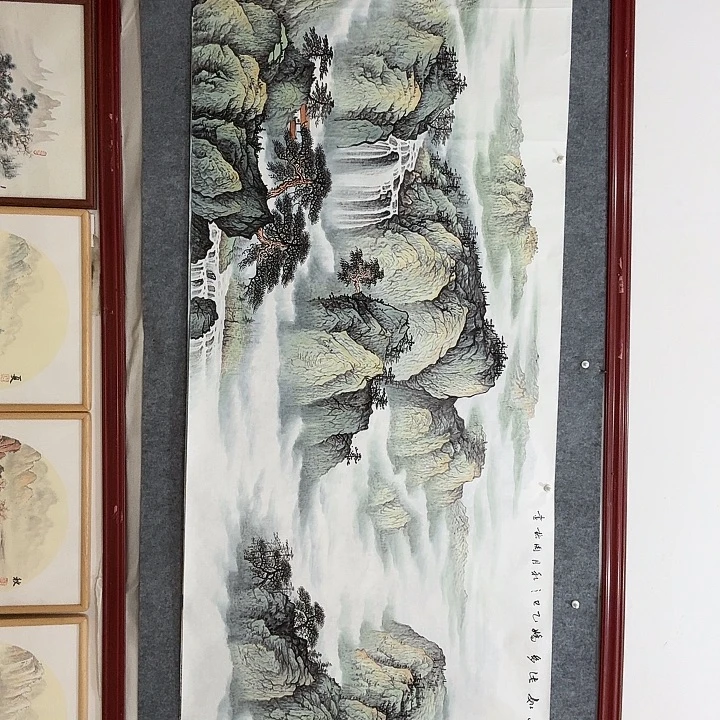 国画手绘国画江山如此多娇
