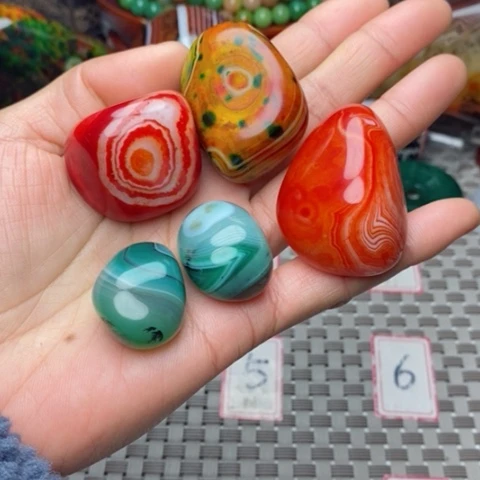 未镶嵌玛瑙/玉髓珠宝奇石晶*子打孔不退不换