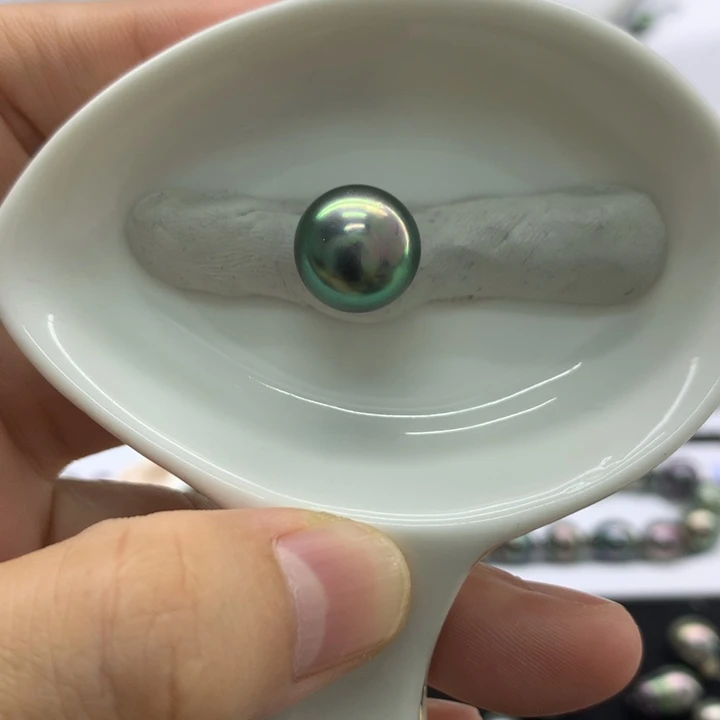 海水珍珠裸珠12+孔雀绿炫彩 安安