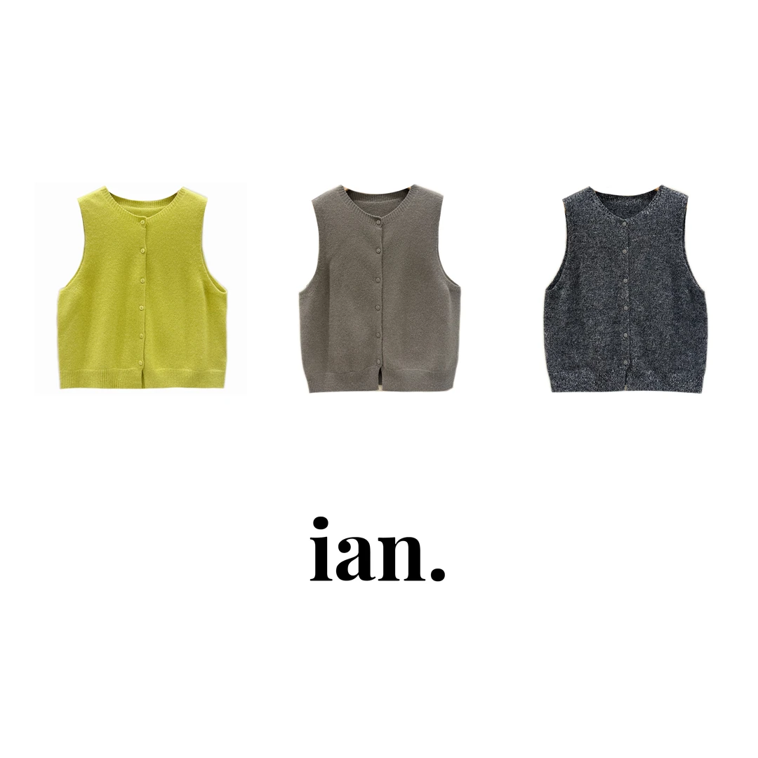【ian】无袖 100绵羊毛高支简约显瘦羊毛衫