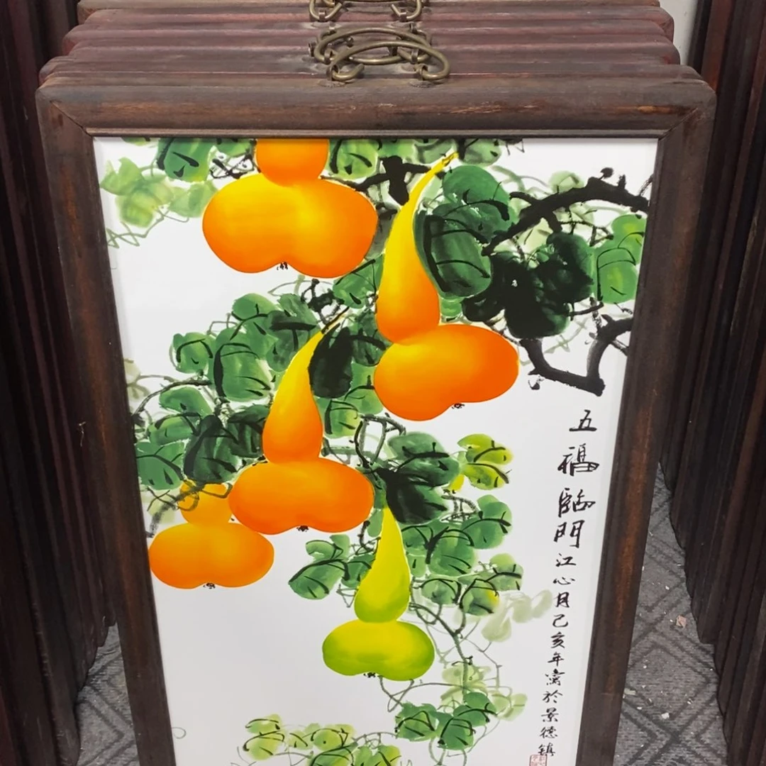 瓷片37*28厘米景德镇瓷板画柴窑烧制