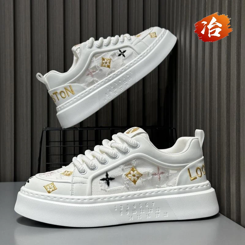 小冶家男鞋2025夏季新款网面透气百搭潮流运动增高休闲鞋厚底板鞋