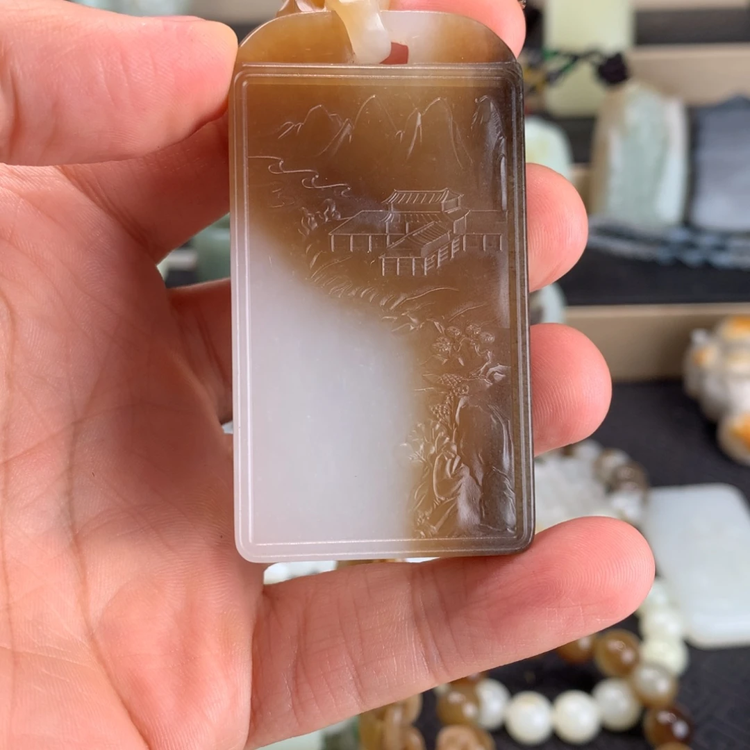 一***好和田玉未镶嵌挂件和田玉牌子