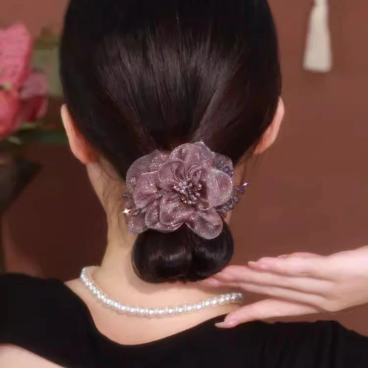 减龄时尚妈妈新款欧根纱发饰大肠发圈发绳扎头发头花皮筋头绳