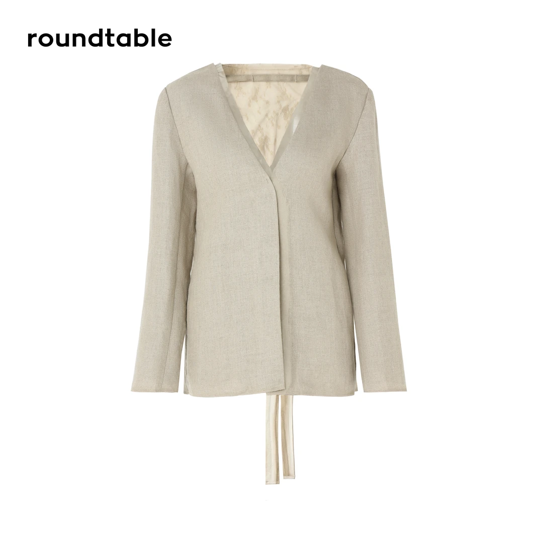 杏雨梨花宽松西装